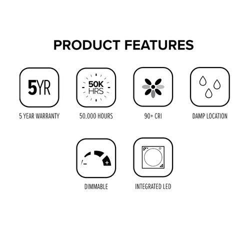 ELCO Lighting EL49730W 12.6W 4 Inch Round LED Adjustable Pull-Down Insert White Finish 3000K