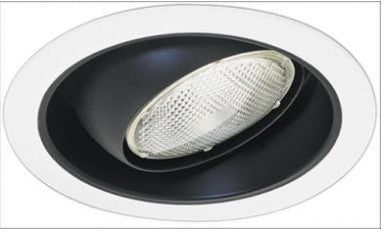 ELCO Lighting EL519BB 5 Inches Regressed Eyeball with Reflector Trim Black with White Ring Finish