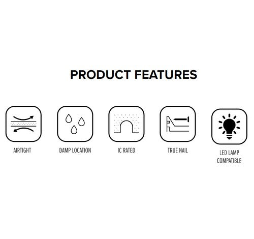 ELCO Lighting EL5FICA 75W 5" IC Airtight New Construction 2-Hour Fire Rated Housing