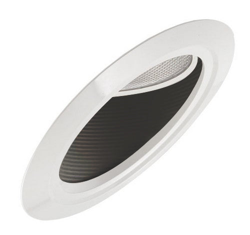 ELCO Lighting EL607B 6" Super Sloped Baffle with PAR38 Gimbal Trim Black with White Ring