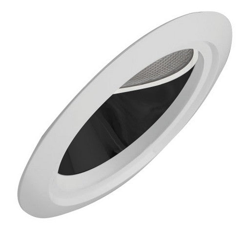 ELCO Lighting EL608B 6" Super Sloped Reflector with PAR38 Gimbal Trim Black with White Ring