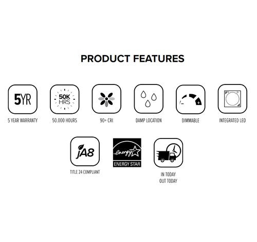 ELCO Lighting EL61030W 10W - 20W 5 Inch or 6 Inch Round LED Baffle Insert White Finish 3000K