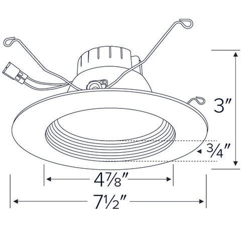 ELCO Lighting EL61030W 10W - 20W 5 Inch or 6 Inch Round LED Baffle Insert White Finish 3000K