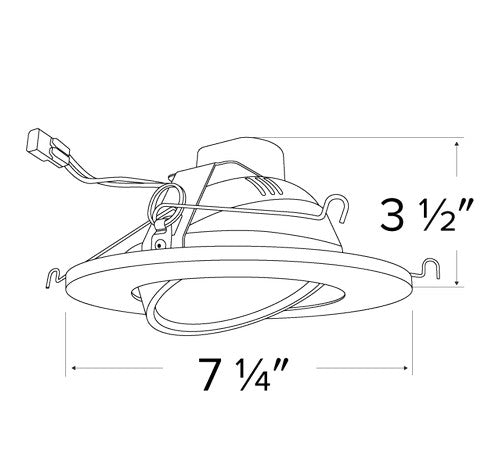 ELCO Lighting EL61327W 17W White 6 Inch Adjustable LED Gimbal Insert Recessed Lighting Trim 2700K