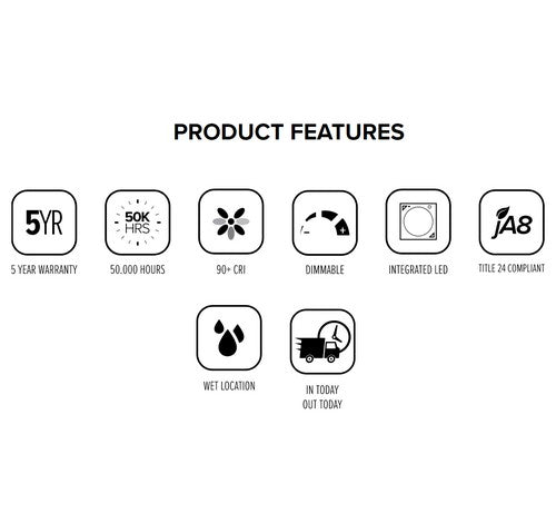 ELCO Lighting EL610CT5BB 5 Inch or 6 Inch Five-Color Temperature Switch LED Baffle Inserts Black Finish 850 Lumens