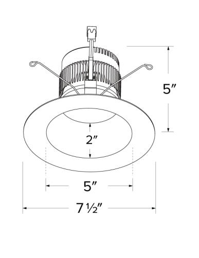 Elco Lighting EL637CT5HW 6" Round Reflector Insert with 5-CCT Switch & 3-Lumen Switch, Color Temperature 2700K-5000K, Haze with White Ring
