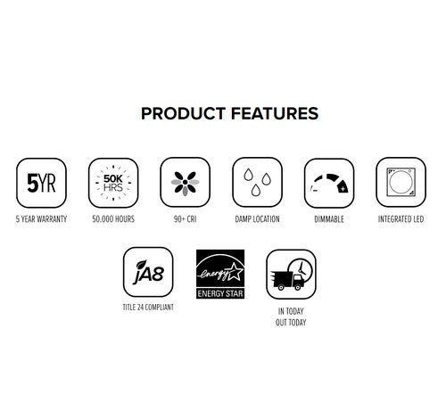 ELCO Lighting EL65527W 10W 5 Inch or 6 Inch Builder Round LED Reflector Insert White Finish 2700K 850 Lumens