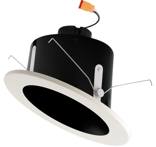 ELCO Lighting EL71630B 18W 6" Sloped Ceiling LED Reflector Inserts Black with White Ring 3000K, 1200lm