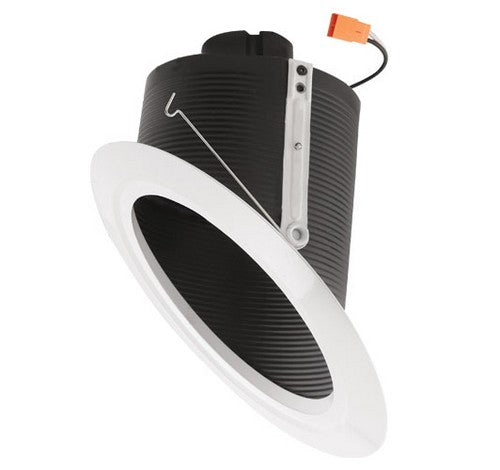 ELCO Lighting EL76430B 18W 6" Super Sloped Ceiling LED Baffle Inserts 3000K, 1200lm Black with White Ring