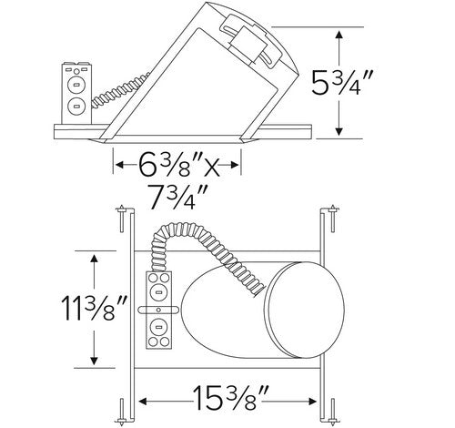 ELCO Lighting EL901ICA 75W 6" Super Sloped Ceiling Medium Base IC Airtight Single Wall New Construction Housing