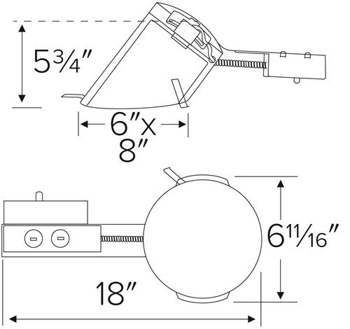 ELCO Lighting EL901RICA 75W 6" Super Sloped Ceiling Medium Base IC Airtight Remodel Housing