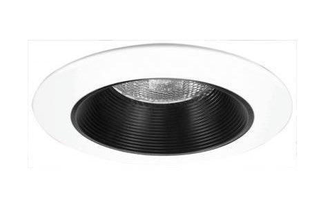 ELCO Lighting EL993B 4 Inch Phenolic Step Baffle Trim Black With White Ring Finish
