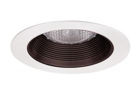 ELCO Lighting EL993BZW 4 Inch Phenolic Step Baffle Trim Bronze With White Ring Finish