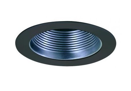 ELCO Lighting EL993NB 4 Inch Phenolic Step Baffle Trim Nickel With Black Ring Finish