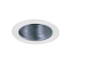 ELCO Lighting EL993NW 4 Inch Phenolic Step Baffle Trim Nickel With White Ring Finish