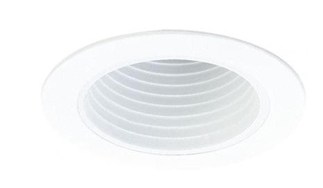 ELCO Lighting EL994DW 4 Inch Stepped Phenolic Deep Baffle with Die-Cast Ring Trim All White Finish