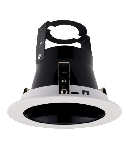 ELCO Lighting EL999KB 4 Inch Reflector Trim With Socket Bracket Black With White Ring Finish