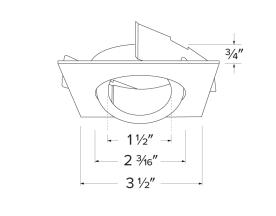 Elco Lighting ELK2588W Pex 2 Inches Square Gimbal, All White Finish