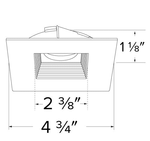 Elco Lighting ELK4743BZBZ LED Flexa 4 Inch Square Baffle for Koto Module All Bronze Ring