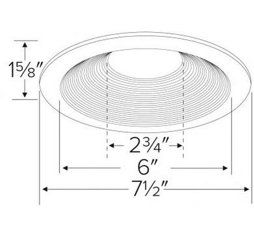 ELCO Lighting ELL6813W Unique™ 6" Diecast Round Baffle Trim White