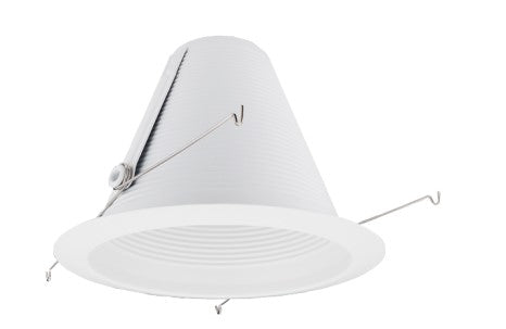 ELCO Lighting ELM300W 6 Inch Airtight Metal Baffle Cone with Torsion Springs Trim All White Finish
