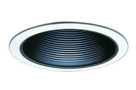 ELCO Lighting ELM30B 6 Inch Metal Step Baffle Trim Black With White Ring Finish