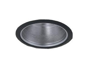ELCO Lighting ELM30NB 6 Inch Metal Step Baffle Trim Nickel With Black Ring Finish