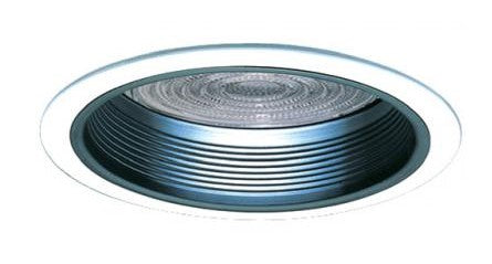 ELCO Lighting ELM43B 6 Inch Baffle with Regressed Fresnel Lens Trim Black With White Ring Finish