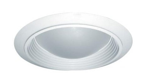ELCO Lighting ELM47W 6 Inch Baffle with Domed Regressed Frosted Lens Trim All White Finish
