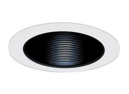 ELCO Lighting ELM530KB 5 Inches Metal Stepped Baffle with Socket Bracket Trim Black With White Ring Finish