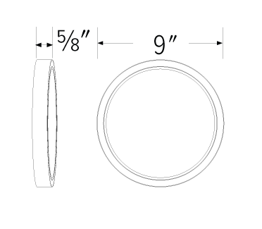 Elco Lighting ELSP83CT3B 8" Round Sky Panel™, Lumens 1200 lm, Color Temperature 3000K, 3500K, 4000K, All Black