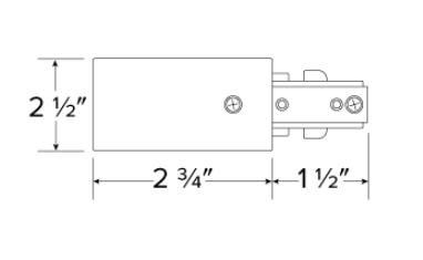 Elco Lighting EP801B Live End Connector Track Accessory, All Black