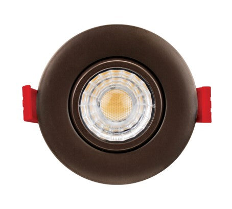 ELCO Lighting ERT318CT5BZ 3 Inches Ultra Slim LED Gimbal Lights Watt 8W, Color Temperature 2700K, 3000K, 3500K, 4000K, 5000K Lumens 600lm Bronze Finish
