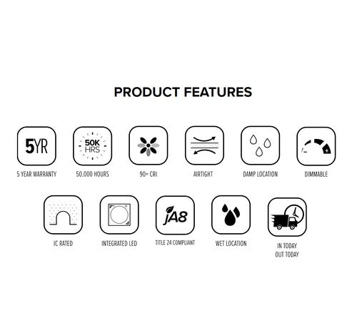 ELCO Lighting ERT44140W 9W 4" Ultra Slim LED Square Panel Light 4000K, 575lm