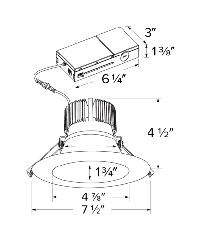Elco Lighting ERT685CT5DH 6" LED High Lumen Round Reflector Insert with 5-CCT Switch & 5-Lumen Switch, Color Temperature 2700K-5000K, All Haze