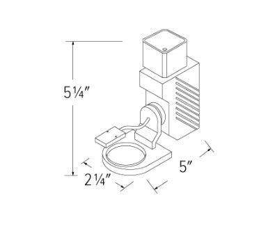 Elco Lighting ET562B Electronic Low Voltage Vertical Gimbal Track Fixture, Black Finish