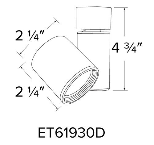 ELCO Lighting ET61930DW Gordian Contemporary White LED Small Track Lighting Head - BuyRite Electric