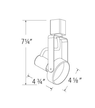 Elco Lighting ET630W 120V Line Voltage Gimbal Ring Track Fixture, All White Finish