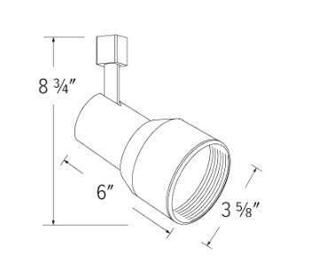 Elco Lighting ET636WW 120V Line Voltage Step Cylinder Track Fixture, All White Finish