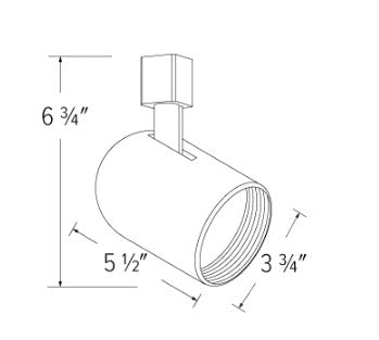 Elco Lighting ET638WW 120V Line Voltage Roundback Cylinder Track Fixture, All White Finish