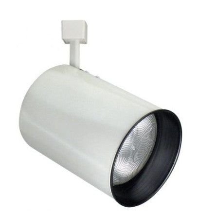 Elco Lighting ET650W 120V Line Voltage Flat Back Cylinder Track Fixture, White With Black Baffle Finish