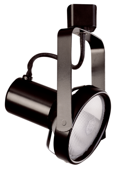 Elco Lighting ET686B 120V Line Voltage Front Loading Gimbal Track Fixture, All Black