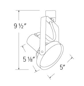 Elco Lighting ET687B 120V Line Voltage Front Loading Gimbal Track Fixture, All Black Finish