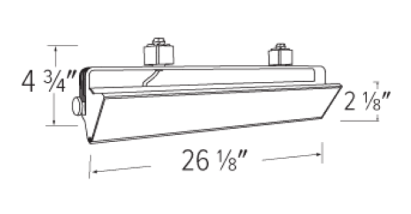 Elco Lighting ETW44CT3B LED Pipe™ Wall Wash Track Fixture with 3-CCT Switch, Lumens 4000 lm, Color Temperature 3000K/3500K/4000K, All Black