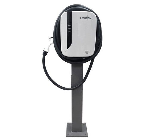 Leviton EVP30 30A EV Charging Station Pedestal System With 18' charging cable & Pedestal Mounting Pole and Base 208~240V AC - BuyRite Electric