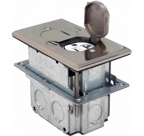 Orbit Floor Box Flip Type With Duplex Receptacle Adjustable Box 125V AC - BuyRite Electric
