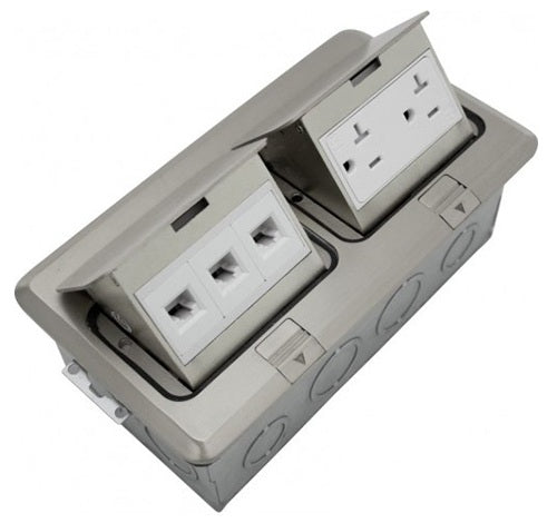 Orbit Floor Box Pop-up With Duplex Receptacle & Low Voltage Rj45 Tamper Resistant 125V AC - BuyRite Electric
