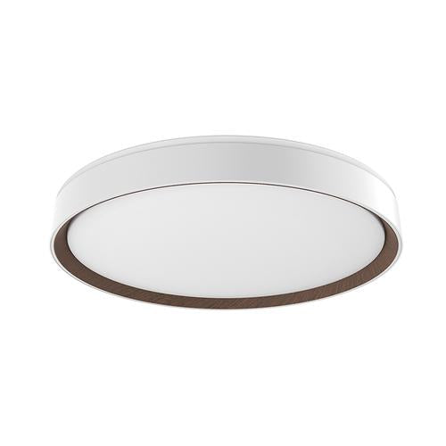 Kuzco Lighting FM43920-WH/WT LED 20 Inch Essex Flush Mount Ceiling Light White/Walnut Finish