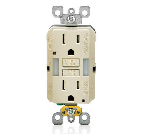 LEVITON GFNL1 Self-Test Tamper Duplex Receptacle with Guide Light 15A / 125 VAC LA - BuyRite Electric