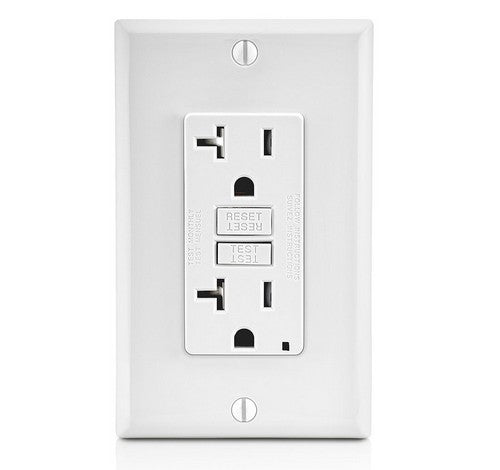 LEVITON GFTR2 Smartest Self-Test SmartlockPro Slim Tamper-Resistant Receptacle with LED Indicator 20A / 125 VAC WH - BuyRite Electric